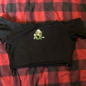 Cropped, off the shoulder shirt